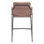 Set of Two 26" Brown and Black Faux Shearling and Steel Counter Height Bar Chairs
