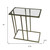 26" Clear and Antiqued Gold Glass and Iron Frame End Table