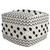 18" White Cotton Chevron Pouf Ottoman