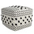 18" White Cotton Chevron Pouf Ottoman