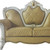 70" Golden Yellow And Pearl Faux Leather Loveseat and Toss Pillows