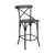 26" Black Solid Wood and Iron Counter Height Bar Chair