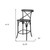 26" Black Solid Wood and Iron Counter Height Bar Chair