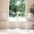 Set of Two White Heavy Duty Plastic and Metal Low Back Adjustable Height Swivel Bar Chairs