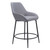 Set of Two 25" Gray And Black Fabric And Steel Counter Height Bar Chairs