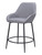 Set of Two 25" Gray And Black Fabric And Steel Counter Height Bar Chairs