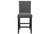 Set of Two 26" Gray and Black Wood and Fabric Counter Height Bar Chairs