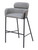 30" Slate Gray And Black Fabric And Steel Bar Height Bar Chair