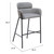 30" Slate Gray And Black Fabric And Steel Bar Height Bar Chair