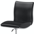 Set of Two Black and Silver Faux Leather and Metal Low Back Adjustable Height Bar Chairs