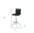 Set of Two Black and Silver Faux Leather and Metal Low Back Adjustable Height Bar Chairs