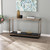 48" Clear Black and Champagne Glass Floor Shelf Console Table With Shelf
