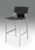 Set of Two 25" Black And Silver Faux Leather And Metal Low Back Counter Height Bar Chairs