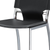 Set of Two 25" Black And Silver Faux Leather And Metal Low Back Counter Height Bar Chairs