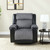 39" Black And Gray Faux Leather And Fabric Manual Recliner