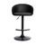 Black Faux Leather and Iron Low Back Adjustable Height Swivel Bar Chair