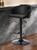 Black Faux Leather and Iron Low Back Adjustable Height Swivel Bar Chair