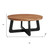 39" Brown and Black Solid Wood And Iron Round Cross Legs Coffee Table