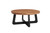 39" Brown and Black Solid Wood And Iron Round Cross Legs Coffee Table