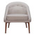28" Gray And Brown Fabric And Upholstered Tufted Barrel Chair