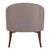 28" Gray And Brown Fabric And Upholstered Tufted Barrel Chair
