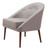 28" Gray And Brown Fabric And Upholstered Tufted Barrel Chair