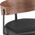30" Black and Brown Faux Leather and Iron Low Back Bar Height Swivel Bar Chair