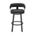 26" Black Faux Leather And Iron Swivel Low Back Counter Height Bar Chair