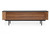 63" Walnut And Gray Wood Open And Enclosed Storage TV Stand