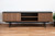 63" Walnut And Gray Wood Open And Enclosed Storage TV Stand