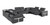 Dark Gray Italian Leather Power Reclining U Shaped Twelve Piece Sectional With Console