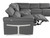 Dark Gray Italian Leather Power Reclining U Shaped Twelve Piece Sectional With Console