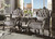33" Gray and Platinum Velvet Striped Tufted Wingback Chair And Toss Pillow