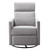 26" Gray Tufted Linen Gliding Swivel Manual Rocker Recliner