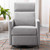 26" Gray Tufted Linen Gliding Swivel Manual Rocker Recliner