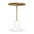 20" White And Gold Steel And Marble Round End Table