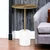 20" White And Gold Steel And Marble Round End Table