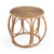 24" Natural Rattan Round Drum End Table