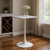 24" White Wood and Steel Square Bar Table