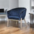 28" Blue And Brown Velvet Arm Chair