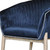 28" Blue And Brown Velvet Arm Chair