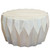 32" Off White Solid Wood Round Block Coffee Table