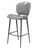 30" Gray And Black Faux Leather And Steel Low Back Bar Height Bar Chair