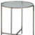 22" Clear and Silver Glass and Distressed Steel Round End Table