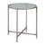22" Clear and Silver Glass and Distressed Steel Round End Table