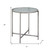 22" Clear and Silver Glass and Distressed Steel Round End Table