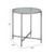 22" Clear and Silver Glass and Distressed Steel Round End Table