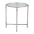 22" Clear and Silver Glass and Distressed Steel Round End Table