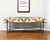 48" Cream and Black Cotton Blend Upholstered Southwest Bench