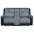 76" Gray and Black Faux Leather and Microfiber Manual Reclining Loveseat With Storage
